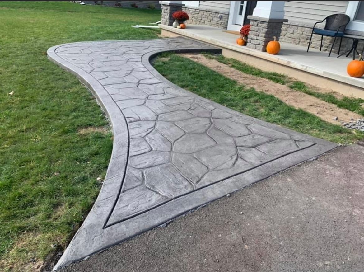 Stamped concrete driveway Rochester NY